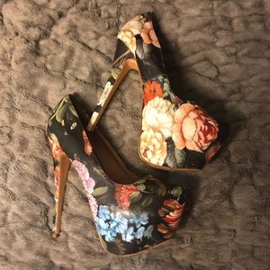 Floral print shoe dazzle super high pumps 6.5